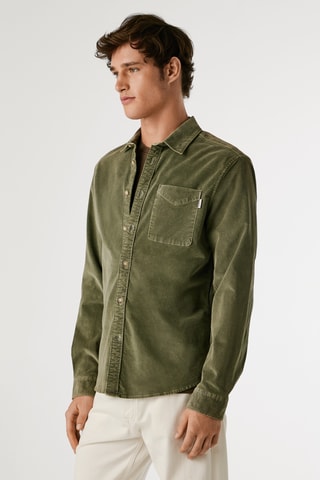 Camicia in velluto Clayton - Verde oliva