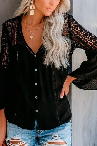 Chemisier en dentelle - Noir