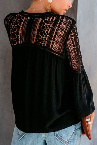 Chemisier en dentelle - Noir