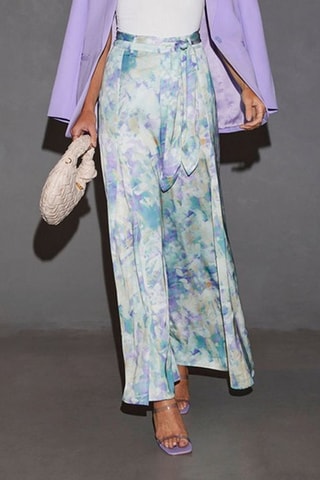 Pantalon taille haute - Vert et marron