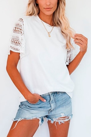 Top - Blanc et beige