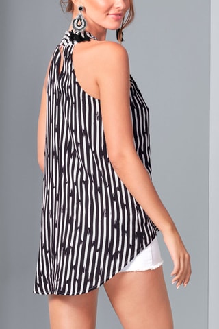Top asymétrique - Blanc et noir