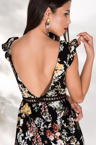 Robe longue - Noir et rouge