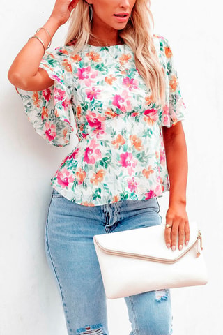 Blouse - Blanc et vert