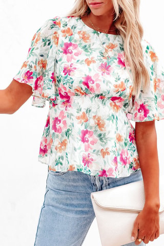 Blouse - Blanc et vert