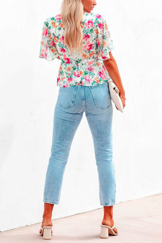 Blouse - Blanc et vert