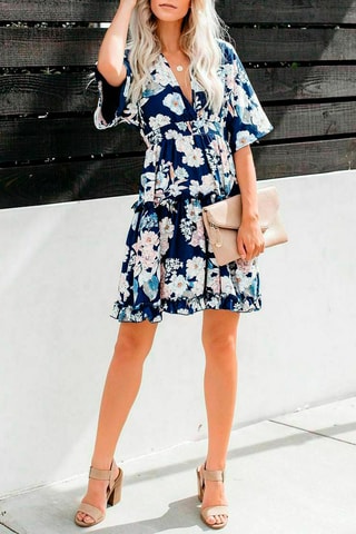 Robe patineuse - Blanc, noir, bleu et rose