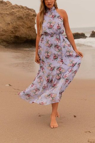 Robe longue - Rouge, vert, jaune, violet et rose