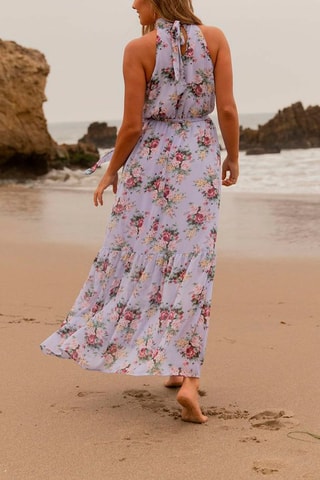 Robe longue - Rouge, vert, jaune, violet et rose