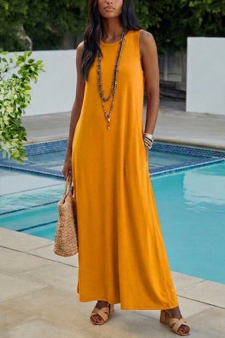 Robe longue - Jaune foncé