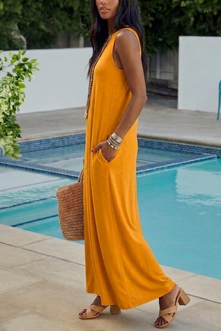 Robe longue - Jaune foncé