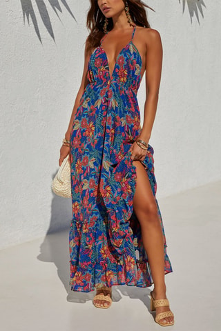 Robe longue - Bleu