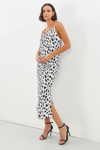 Robe longue - Noir et beige