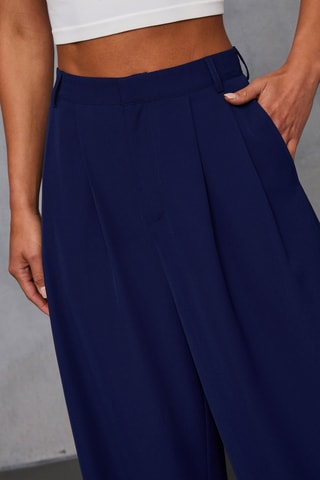 Pantalon taille haute - Bleu marine