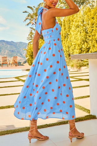 Robe midi - Bleu