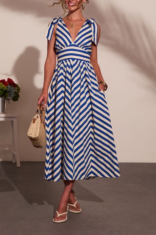 Robe midi - Bleu