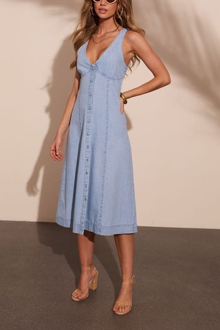 Robe chemise en jean - Bleu clair