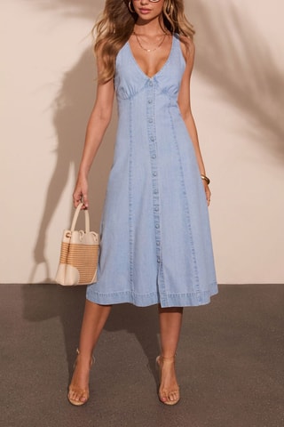 Robe chemise en jean - Bleu clair