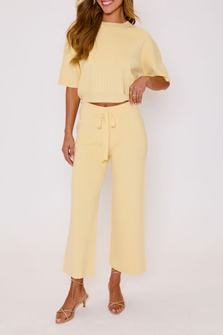 Pantalon 7/8 taille haute - Jaune