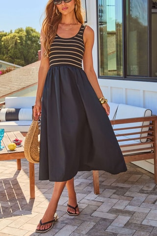 Robe midi - Bleu foncé