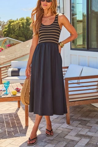 Robe midi - Bleu foncé