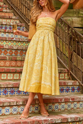 Robe bustier - Jaune