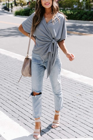 Blouse portefeuille - Gris