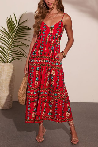 Robe midi - Rouge