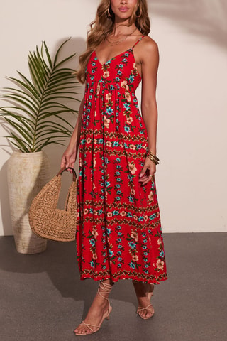 Robe midi - Rouge