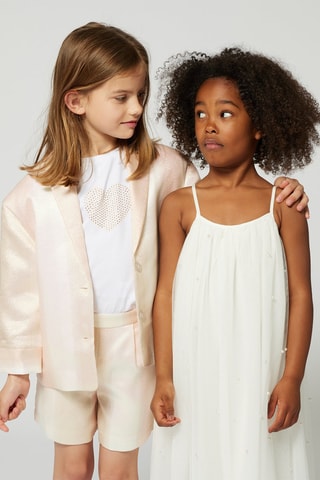 Short - Blanco y rosa viejo