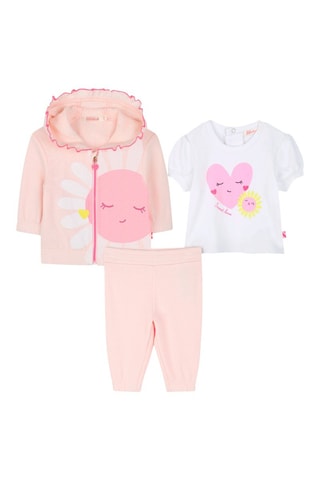 Conjunto de 3 piezas - Rosa y blanco
