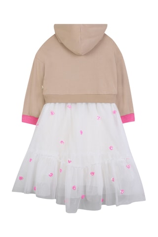 Vestido sudadera con capucha - Beige