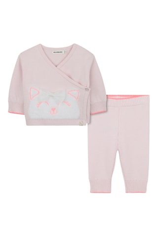 Cárdigan y leggings - Rosa pastel y fucsia