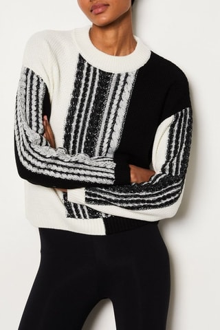 Maglia in lana Abstract Poetry - Bianco e nero