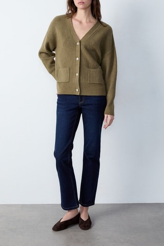 Cardigan Marche aux Fleurs - Kaki