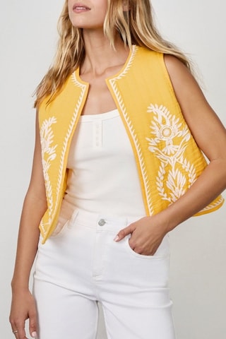 Gilet Craty Retreat - Giallo e bianco