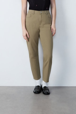 Pantaloni a vita alta Capsule Broderie - Marrone
