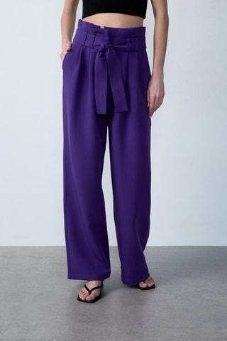 Pantaloni a vita alta Afternoon Light - Viola