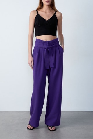 Pantaloni a vita alta Afternoon Light - Viola