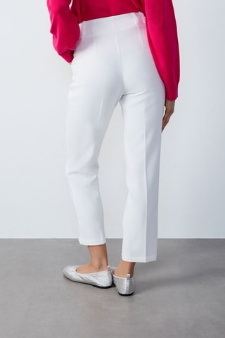 Pantaloni 7/8 a vita alta Essentiel - Bianco