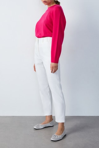 Pantaloni 7/8 a vita alta Essentiel - Bianco