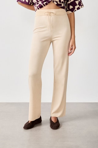 Pantaloni a vita alta Vintage St Tropez - Beige