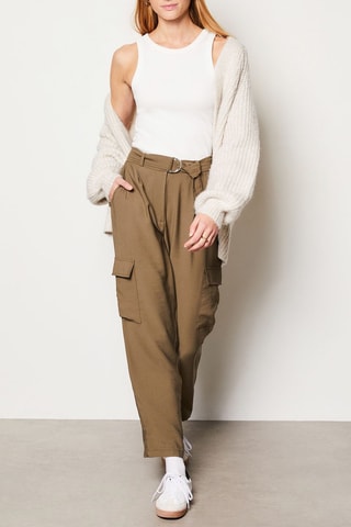 Pantaloni a vita alta Boulevard Saint Germain - Kaki