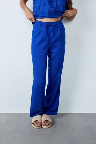 Pantaloni in lino - Blu
