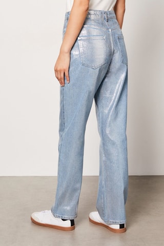 Jeans a vita alta Arty - Celeste