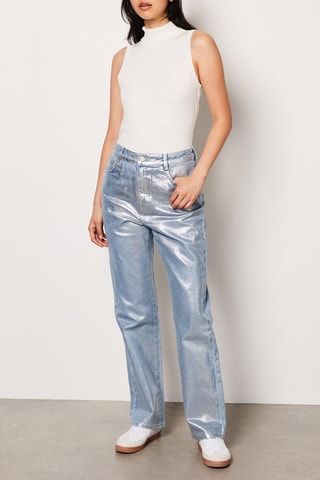 Jeans a vita alta Arty - Celeste