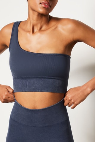 Top sportivo asimmetrico Capsule Active - Blu scuro