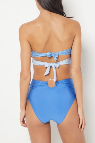 Slip bikini a vita alta - Celeste