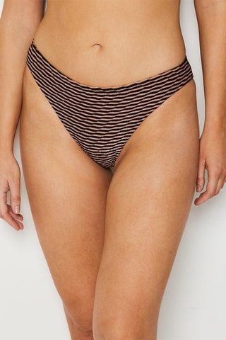 Slip bikini a vita alta - Marrone e nero 