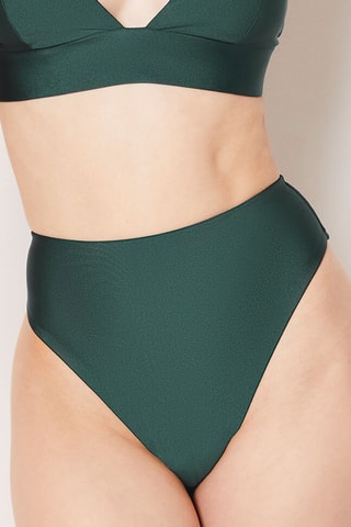 Slip bikini a vita alta - Verde 